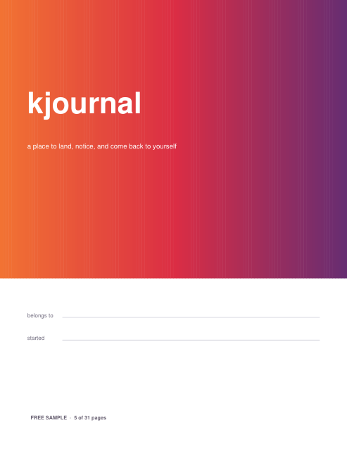 Cover page reading kjournal